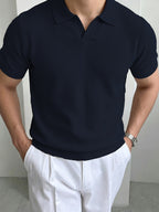 3pcs Set High Quality Summer Men'S Vintage Diamond Knit Casual Polo Shirt Vacation Casual Style Slim Fit Lapel Short Sleeve Sweater Business Casual Top Commute Knit Polo Shirt Men'S Choice - Brown+Royal Blue+Wine Red