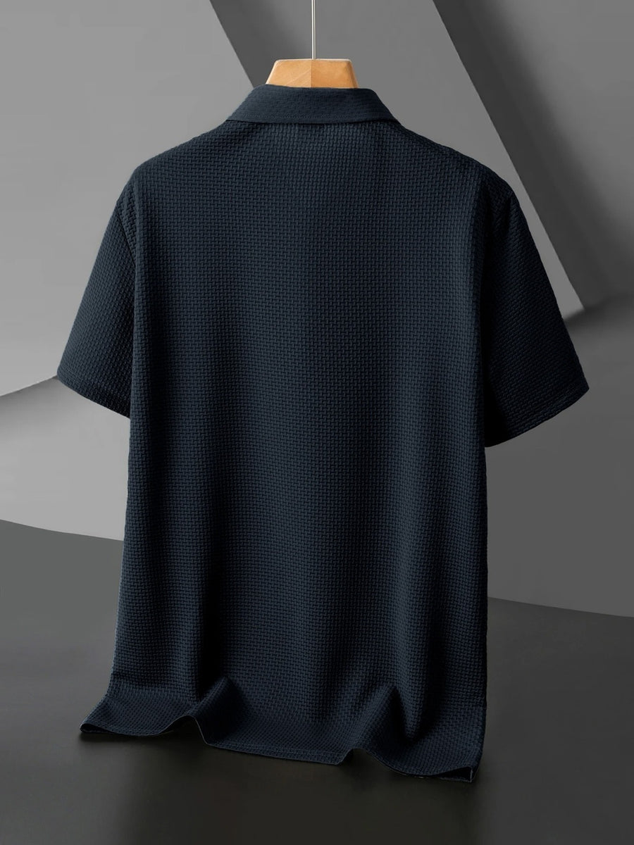 GS1080 Men's "C" Letter Print Breathable Summer Refreshing Quick-Dry Lapel Multi-pc 3pcs Polo Shirt, Men's Short-Sleeve T-Shirt, Men's Apparel Top for Golf, Fishing, Basketball, Camping, Beach - Charcoal-Black-Navy