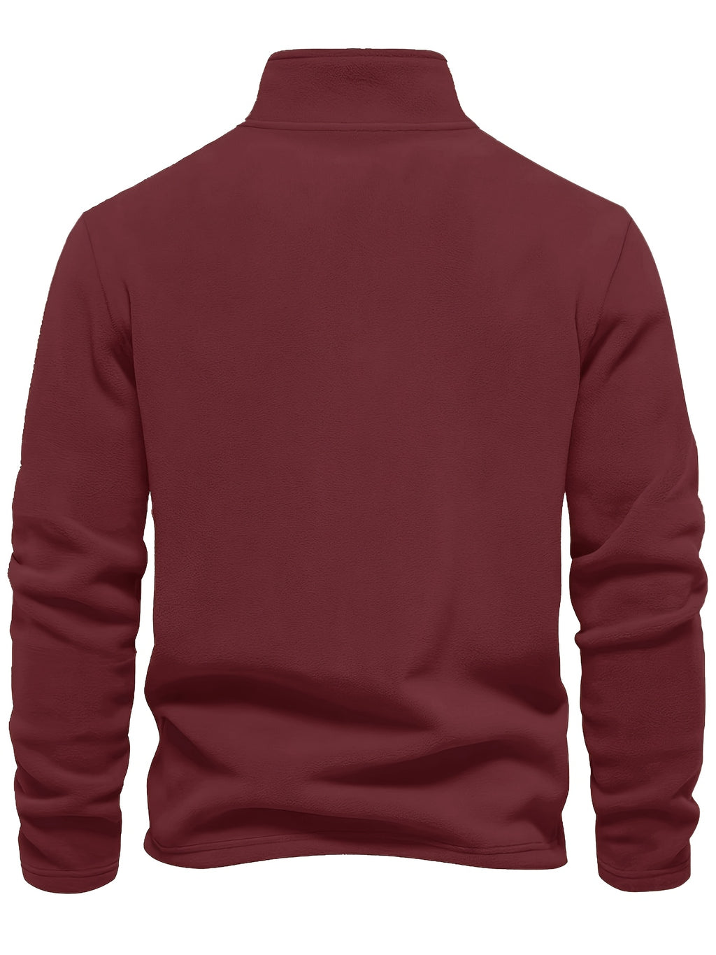 Men'S 5pcs Versatile Basic Fleece Sweatshirt, Half-Zip Stand-Up Collar Autumn And Winter Long-Sleeved Top - Mint Green + Navy Blue + Slate Blue + Sky Blue + Deep Red