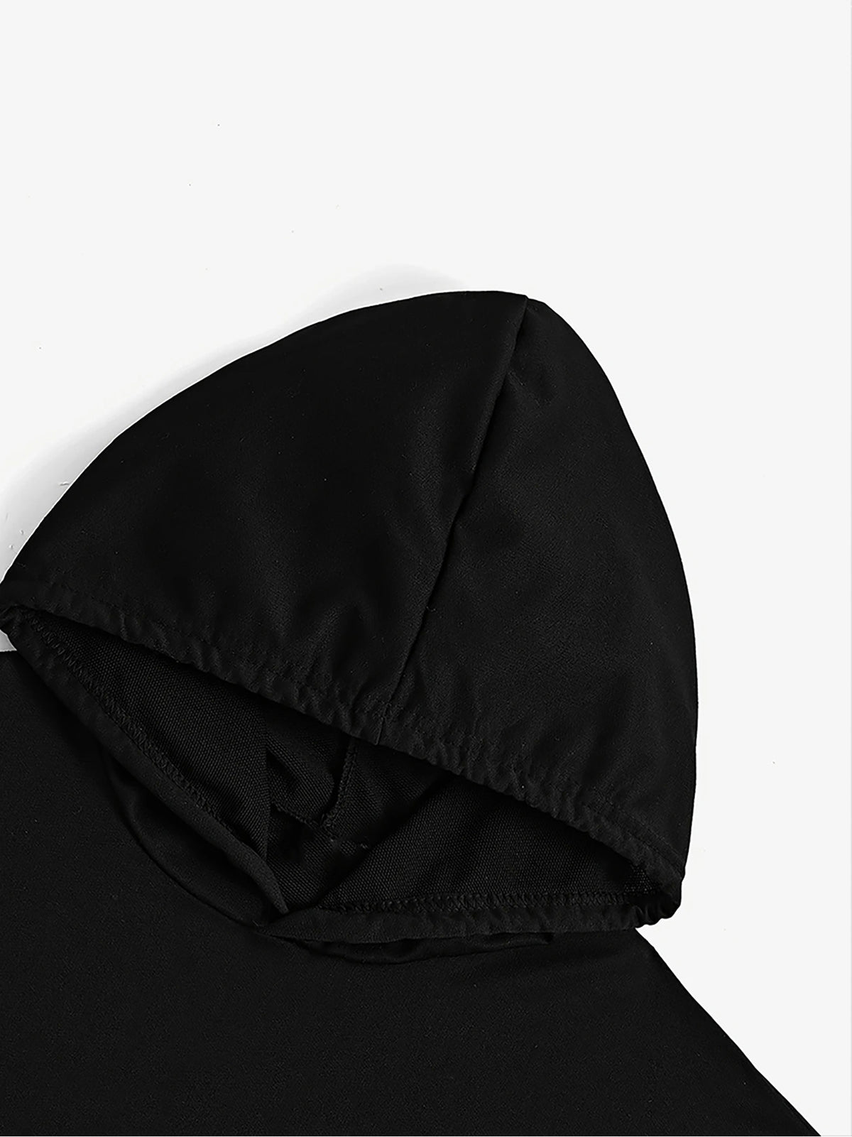 Y Style Hooded T-Shirt, Y2K Style Sleeveless Hooded T-Shirt, Lightweight Curved Hem T-Shirt Suitable for Casual Daily Wear - Black