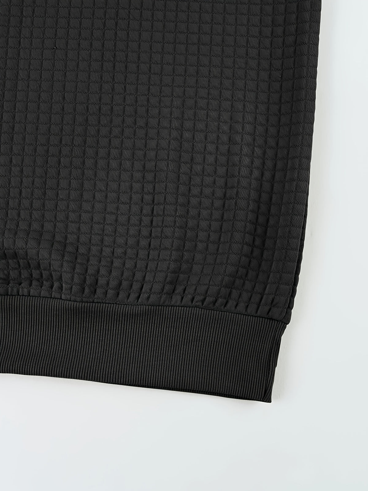 Men'S Waffle Knit T-Shirt, a Short Sleeve Crew Neck Casual Summer Top Featuring Premium Handcrafted Fashion Labeling. Made from Textured, Breathable Fabric with a Soft And Lightweight Feel, Offering a Comfortable Slim-Fit Design - Black