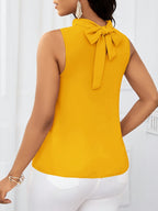Women'S Fashion Sleeveless Short Sleeve Top - Yellow
