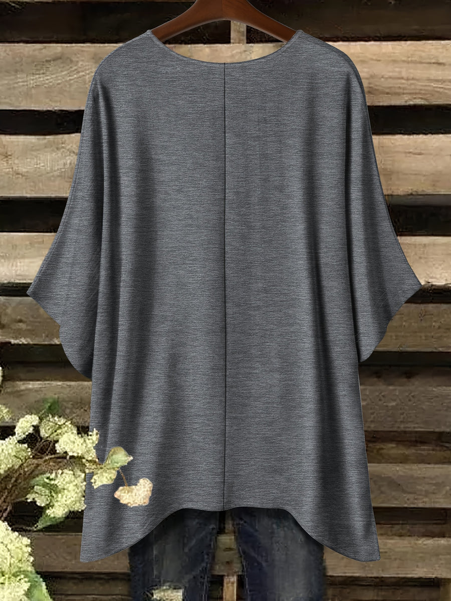 Plus Size - Plus Size - Fashionable New Polo with Buttons, Women'S Plus Size Short Sleeve T-Shirt, Unique Short Sleeves, Stylish Casual Women'S Wear, Loose Fit Clothing, Additions Not Included - Grey