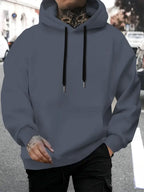 Warner Authorized Men'S New Trendy Hoodie, Warner'S 'Le Yi Tong' Co-Branded Le Yi Tong Street Style Bunny Print Hoodie, Casual Daily Drawstring Hoodie, Long Sleeve Pullover, Machine Washable, Versatile Sports Casual Loose Men'S Casual Hoodie, Fro - Dark Gray