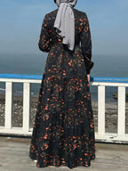 Fashionable and Elegant Printed Dress 8330-1 - Black