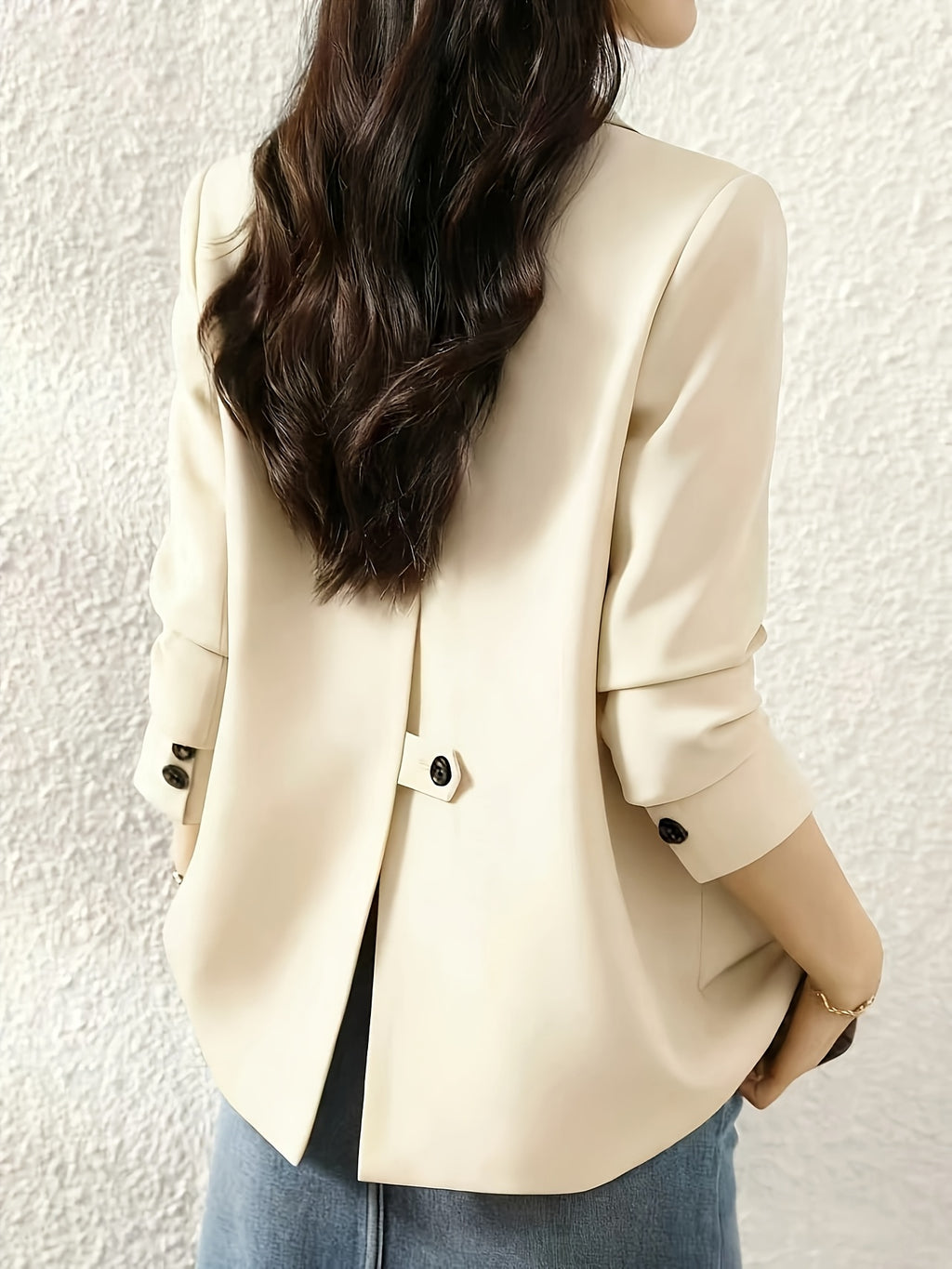 Women's Designer Blazer, 2026 New Style, Casual and Elegant Korean-Style Lapel Suit Jacket - Off-white