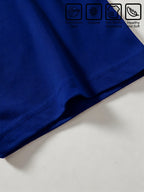 Cartoon Pattern Print T-Shirt, Round Neck Design, Pure Short Sleeve Street Casual Wear. Easy And Comfortable, Versatile Summer Short Sleeve T-Shirt, Suitable for Men'S Outdoor Activities, Gym Studio, Office Daily Wear - Royal Blue