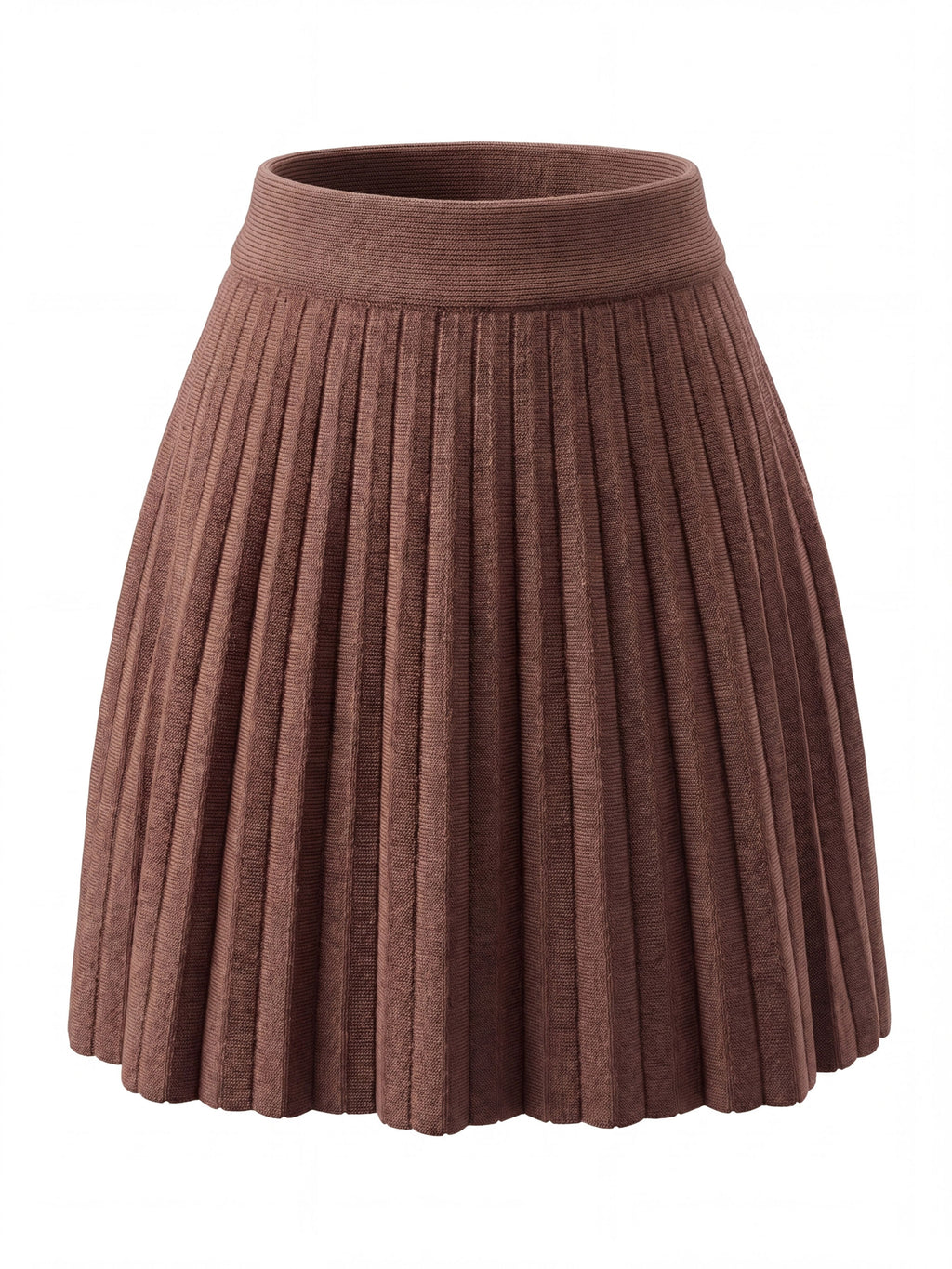 Women'S All-Match Solid Pleated Short Skirt, Multi-Size Available, Casual Cute Playful Elastic Waist Short Skirt, Pleated Umbrella Skirt, Spring And Autumn Season Favorite Outfit Gift for Every - Coffee Color