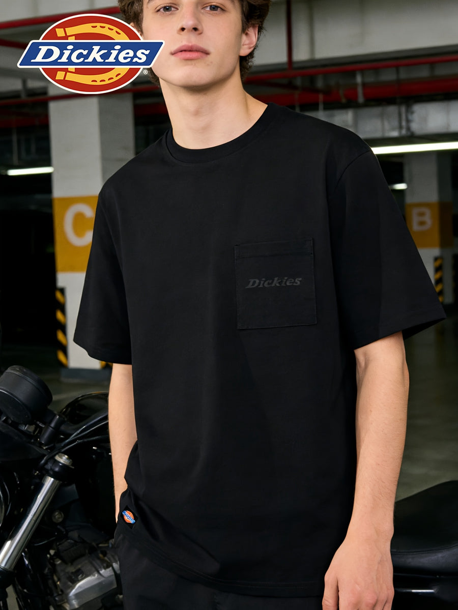 Lisheng Yue Selection DICKIES International Brand Men's Short-Sleeve T-Shirt, Summer 2026 New Style, Cooling Lenzing Bamboo Rayon, Premium Feel, Pocket, Regular Shoulder, Half-Sleeve, Men's Lenzing Bamboo Rayon Pocket Short T-Shirt - Black
