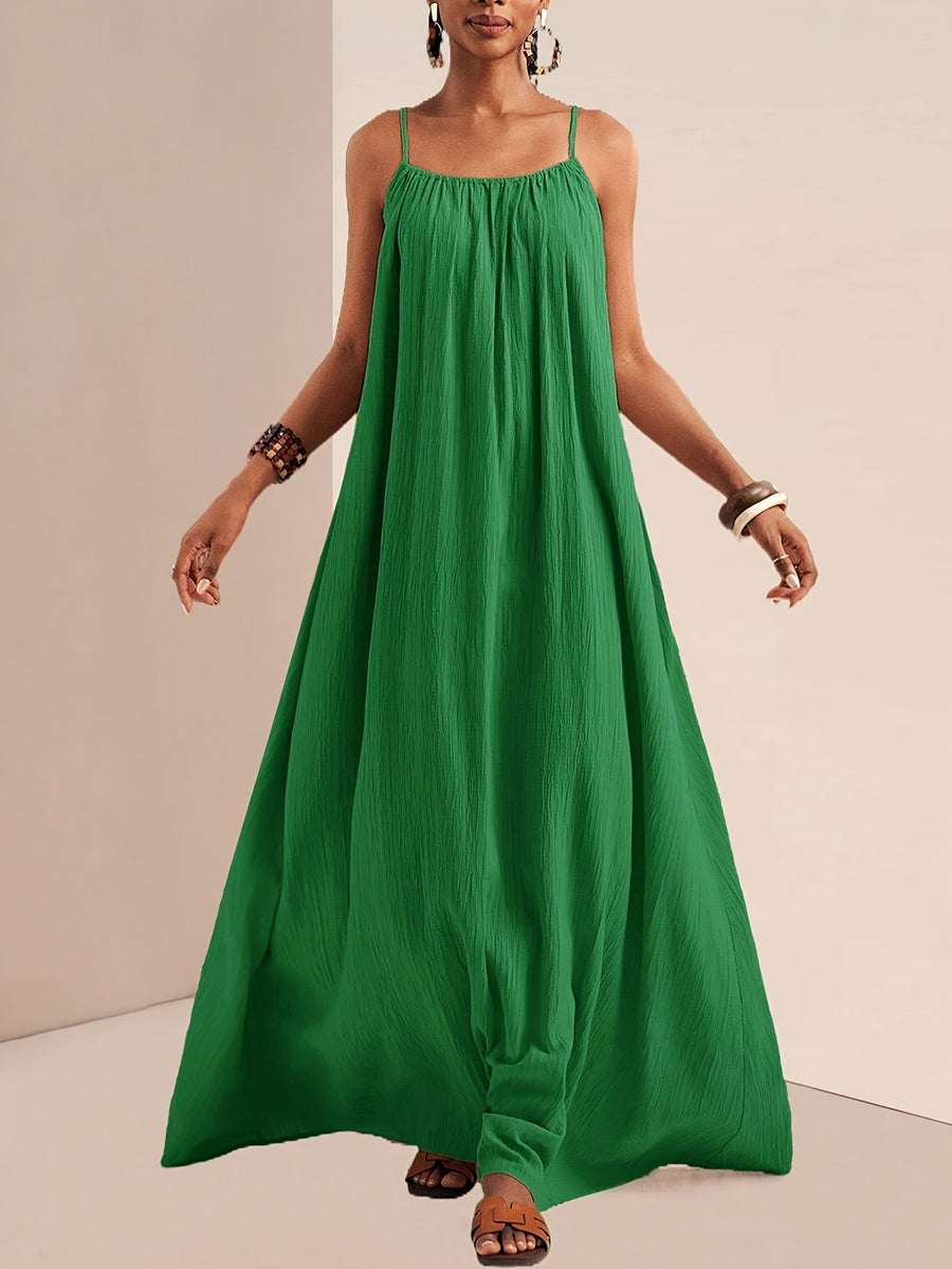Women'S Solid Color Cami Dress - Green