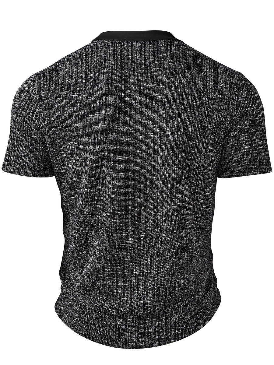 ROYALBOY Presents the New Spring Collection: Short-sleeved Shirts with a Unique Patchwork Design, Versatile for Daily Wear and Essential for Commuting - Black