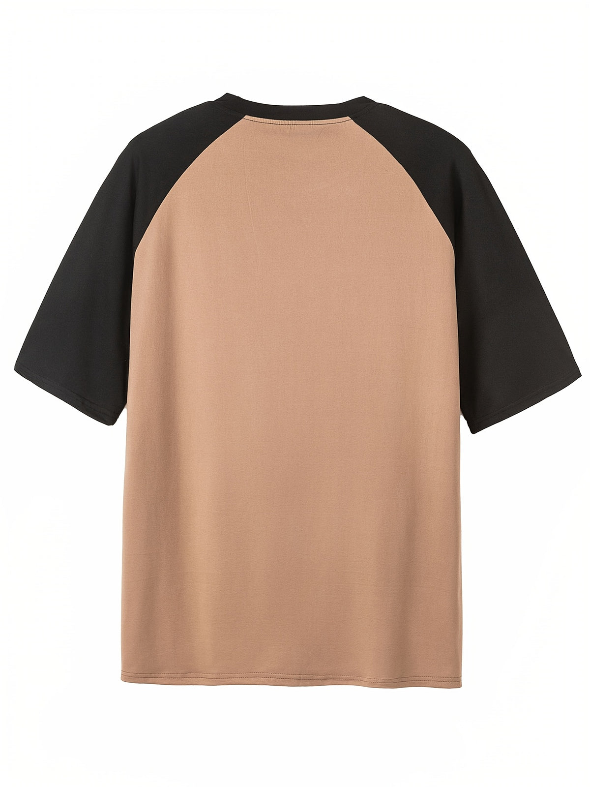 Women'S Contrast Shoulder Letter Print Short Sleeve T-Shirt Summer Design Comfortable Breathable Casual Versatile Women'S Top - Khaki