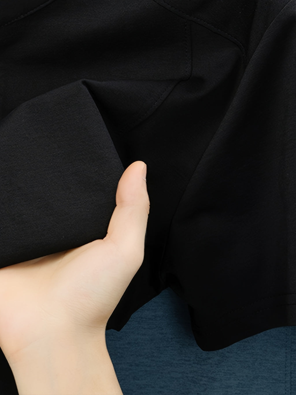 Stand-up Collar Youth Summer Short-sleeve New Style Half-sleeve Top, Pullover Outerwear, Solid Color Versatile Garment - Black