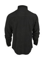 Men'S Retro Corduroy Shirt - Casual Long Sleeve Pocket Shirt, Brown Retro Style Jacket, Suitable for All Seasons, Lapel Design, Loose Fit Suitable for Layering Or Wearing Alone - Black