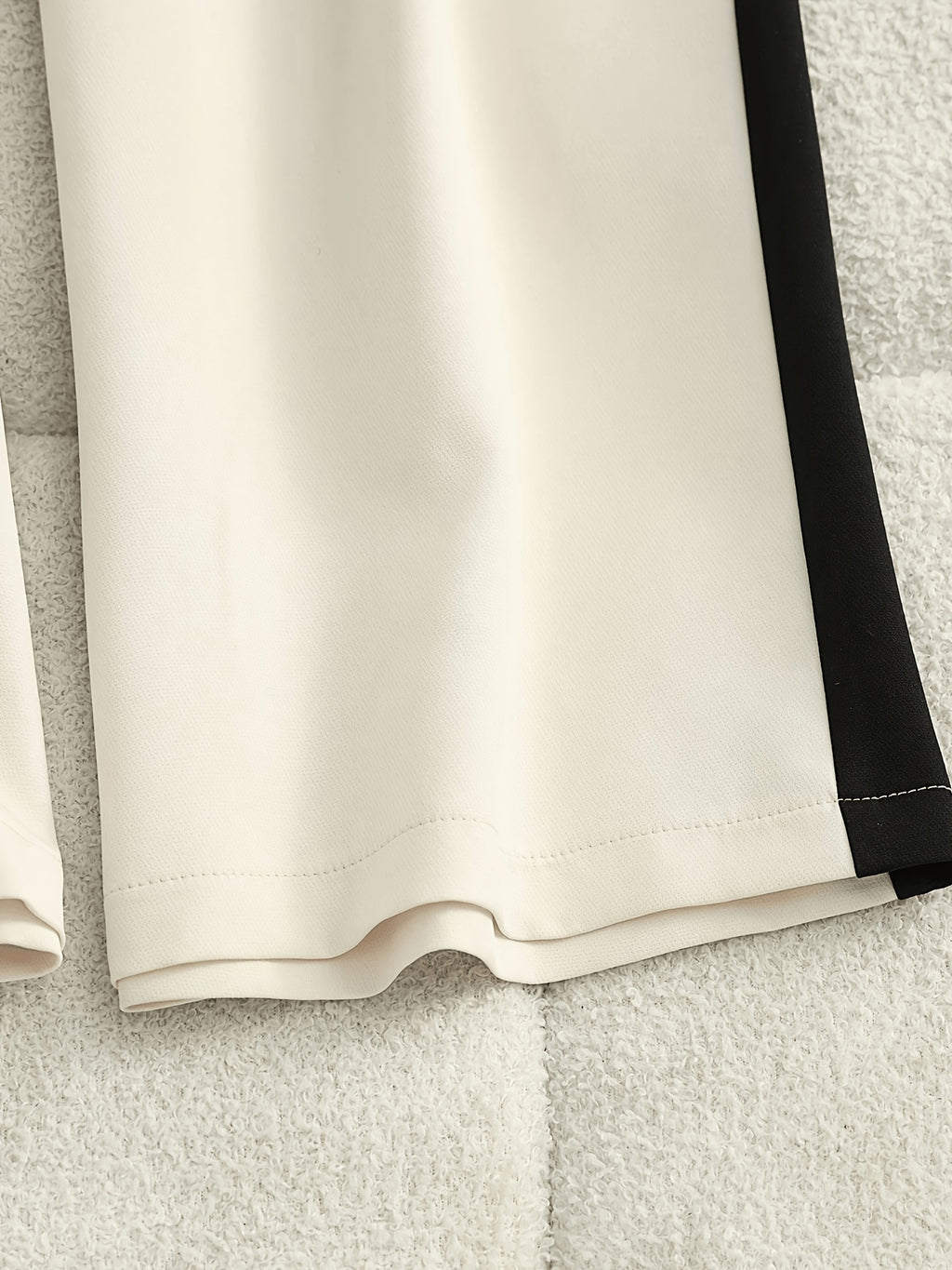 Grey Autumn and Winter Business Casual Wide Leg Straight Leg Pants, Stylish and Elegant Splicing Design, Loose Commuting Multi-purpose Pants, Suitable for Wearing in Spring and Autumn Seasons, Elastic Back Waist Casual Multifunctional Pants - Apricot