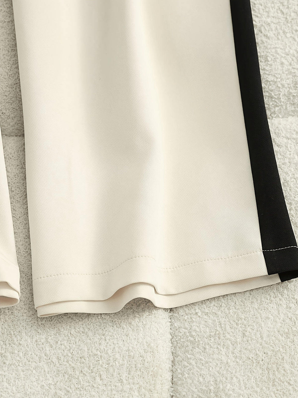 Grey Autumn and Winter Business Casual Wide Leg Straight Leg Pants, Stylish and Elegant Splicing Design, Loose Commuting Multi-purpose Pants, Suitable for Wearing in Spring and Autumn Seasons, Elastic Back Waist Casual Multifunctional Pants - Apricot