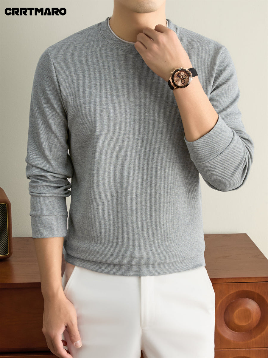 Men'S Pullover Sweater, Warm Casual Layering Top for Fall And Winter - Silvery Snow Gray