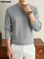 Men'S Pullover Sweater, Warm Casual Layering Top for Fall And Winter - Silvery Snow Gray