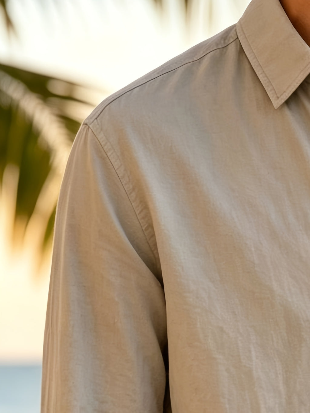 Vacation Style Men'S Summer Long Sleeve Shirt, Classic Lapel Single-Breasted Design, Multiple Basic Solid Colors Available, Suitable for Daily Commute And Beach Travel (Shirt) - Grey