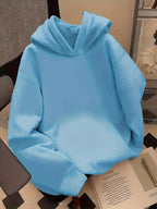 2026 Autumn/Winter New Sweatshirt (Hooded Sweatshirt Without Pockets, Women'S Style) with Animal Flowers, Letters And Other Elements Printed Fashionable And Trendy New Hooded Sweatshirt, Versatile Casual Long-Sleeved Sweatshirt - Light Blue