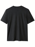 Men'S Patchwork V-Neck Short Sleeve T-Shirt, Suitable for Summer Outdoor Casual Wear, Casual Versatile Knit Top - Dark Gray 3