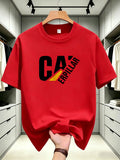 Hit Product Comfortable Men's T-shirt Cat Erpillar Fashion Design Printed T-shirt Casual Leisure Fashion Trend - Red