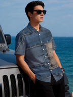 Men's Summer Short-Sleeve Shirt, Hawaiian Style, Digital Print, Youthful Beach Casual, Men's Top - Mixed colors