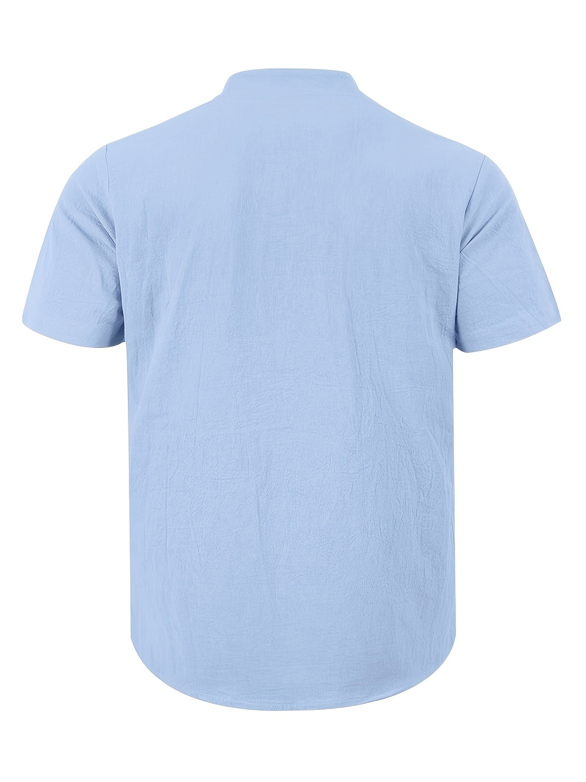 3pcs Set Men's All-cotton Polo Shirt, Men's Solid Color Loose-fit Casual -textured Workwear V-neck Pocket Henley Shirt with Short Sleeves, Suitable for the Beach, Casual Daily Wear, Commuting, Etc. - Blue White Khaki