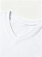 2pcs 100%, Men'S Knitted Solid V-Neck T-Shirt, Men'S T-Shirt New Chapter Design, Summer Global All-Season Base Layer Factory Made Men Comfortable High Quality High Fit Rate Casual Sports Top - White+Sky Blue