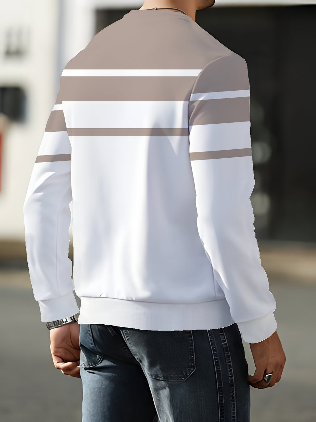 Men's Crew Neck Sweatshirt, Trendy Brand, Long Sleeve, Fall/Winter 2026 Winter Clothes for Men - Mixed colors