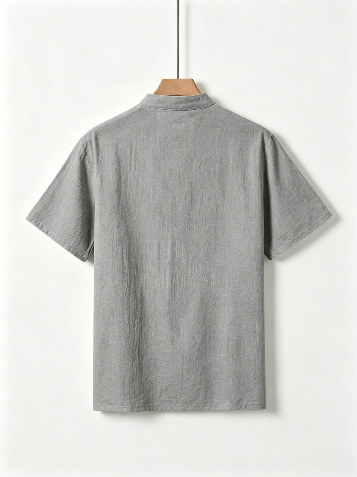 [Shule Shui OBM]New Men's Casual Henley Shirt Suitable for Parties and Dates - Grey