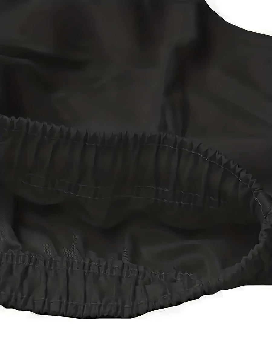 Women's Quick-Dry Drawstring Beach Shorts with Side Slits, Lightweight and Breathable Summer Vacation Swim Trunks - Black