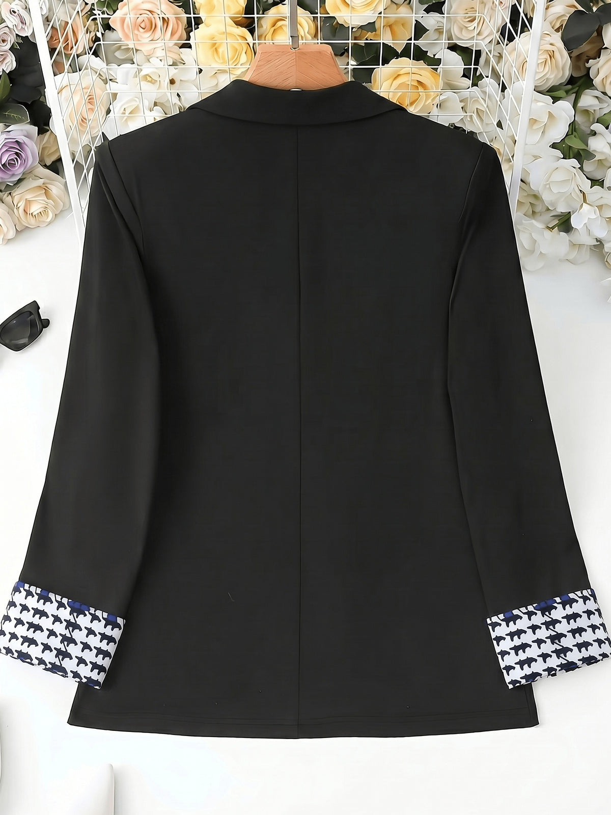 European and American Cross-Border Women's Blazer Single-Button Top, Fashionable, Versatile, Elegant, and New Arrival - Black