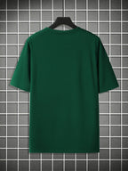 180G Summer Solid Color Pure Men'S Clothing, Multi-Color Optional T-Shirt And Chap Design (1pc) Loose Lazy Skin-Friendly Wrinkle-Free Men'S Basic Top, Short Sleeve Lightweight Breathable - Green