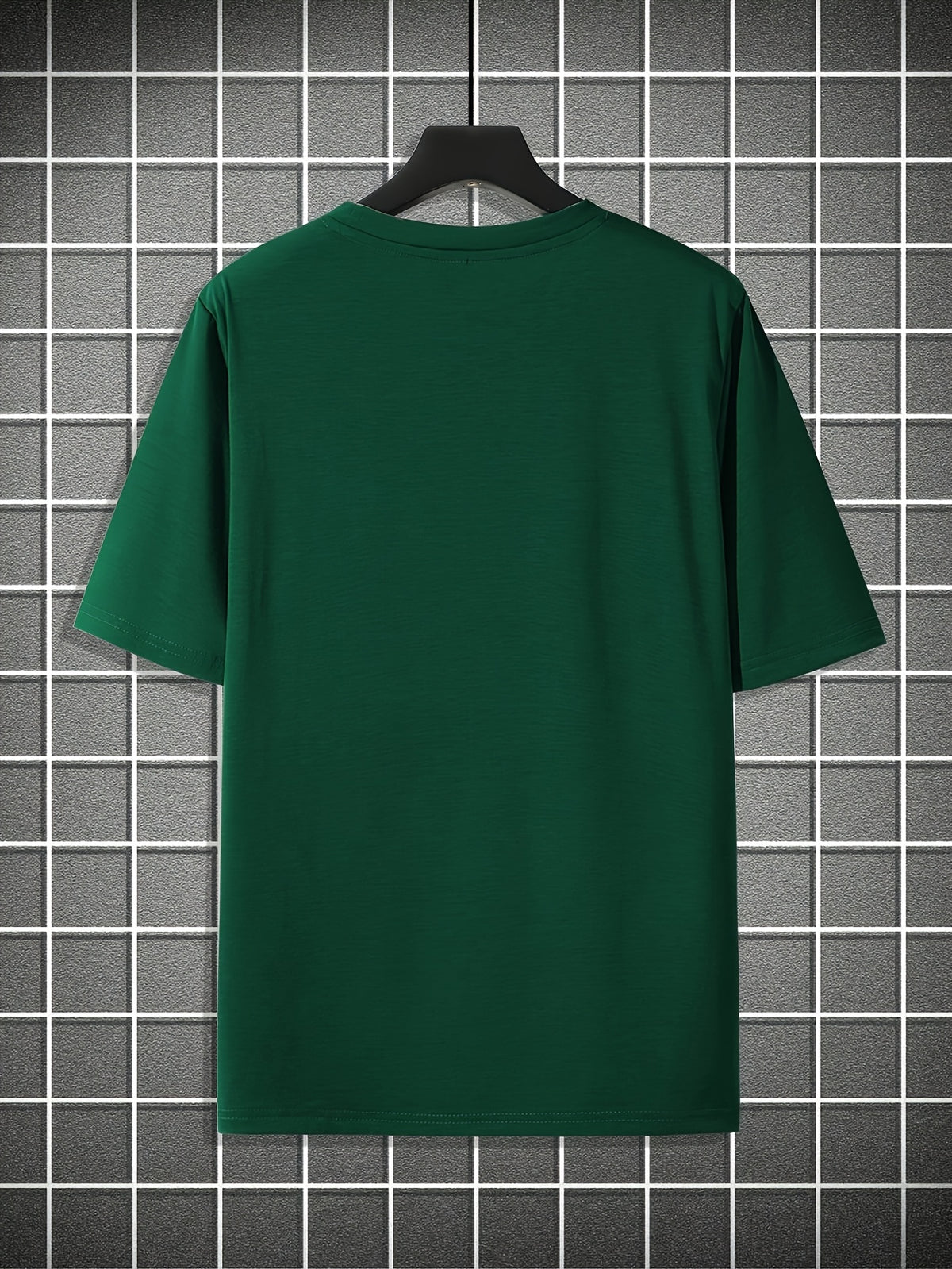 180G Summer Solid Color Pure Men'S Clothing, Multi-Color Optional T-Shirt And Chap Design (1pc) Loose Lazy Skin-Friendly Wrinkle-Free Men'S Basic Top, Short Sleeve Lightweight Breathable - Green