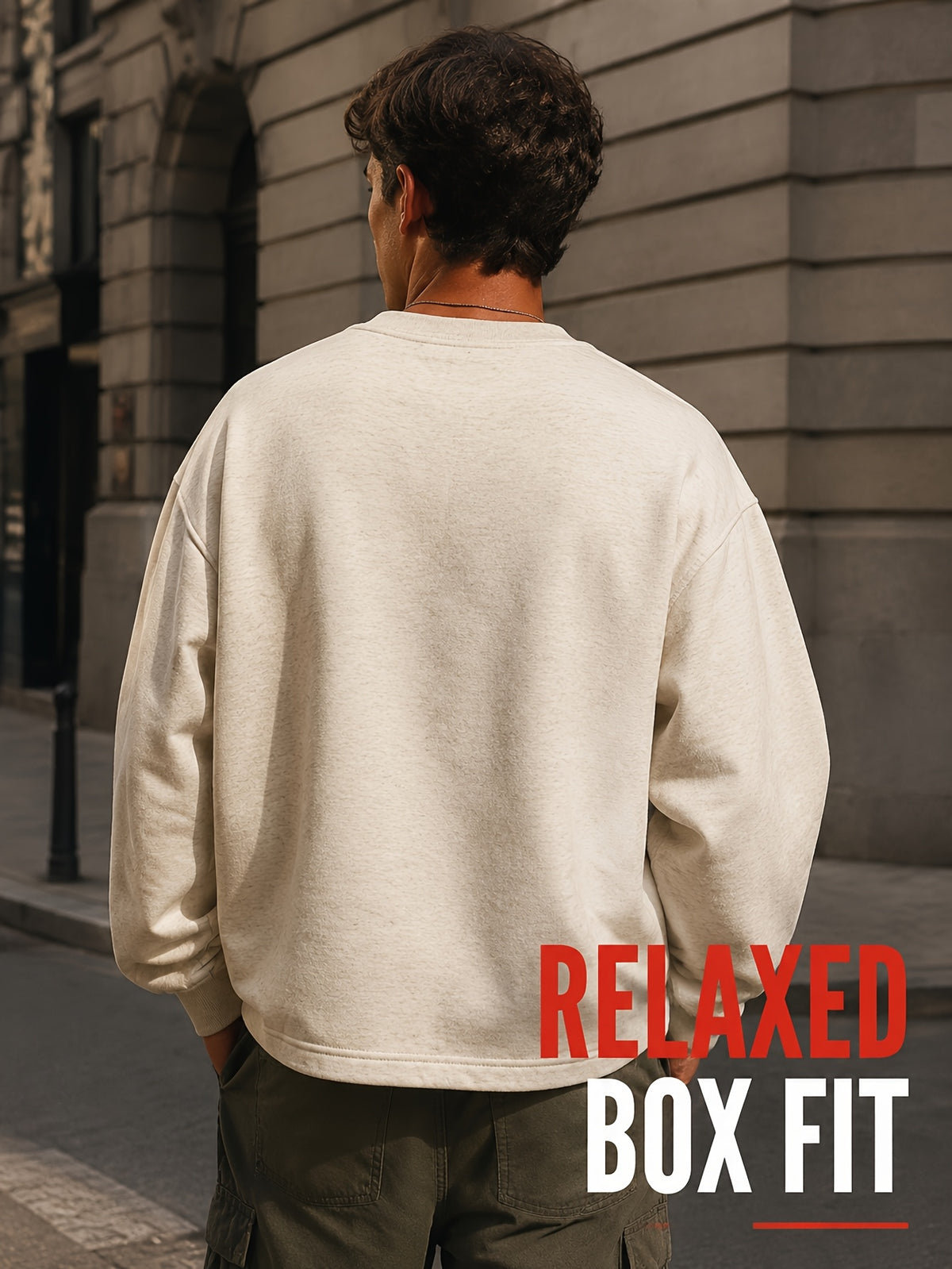 1pc Men'S Oversized Henley Notch-Neck Pullover Top, Drop Shoulder Loose Silhouette, Soft Knit Fabric, Ribbed Cuffs, Straight Hem, Minimalist Street-Inspired Long Sleeve Shirt for Daily Casual Commute Wear - Apricot