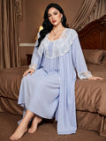 Plus Size Pajama Set - Light Blue