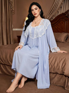 Plus Size Pajama Set - Light Blue