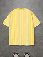 Vertical Stripe Men'S Round Neck Short Sleeve T-Shirt, Trendy Handwritten Letter Print Casual Daily Commute Top - Mixed colors