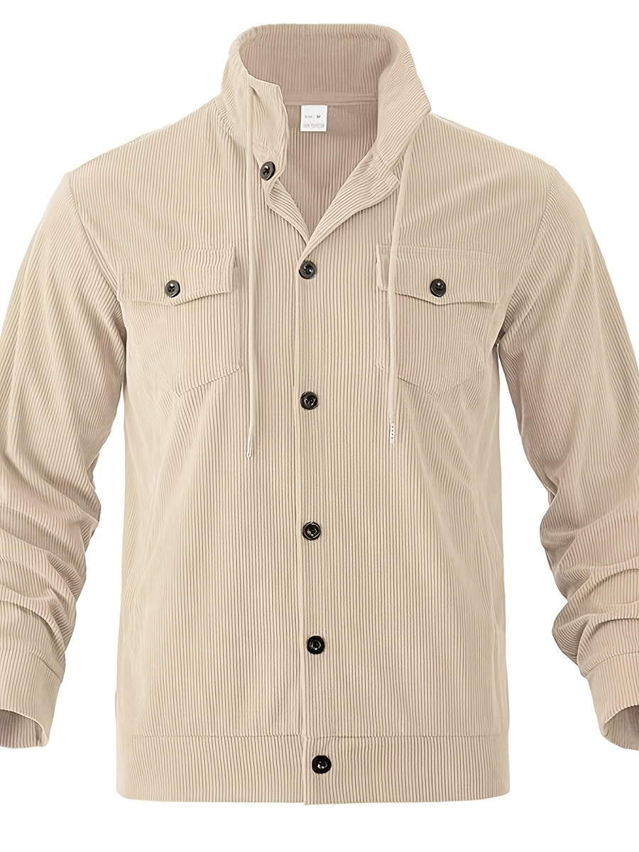 Autumn/Winter New Corduroy Jacket, Casual Top for Men, Suitable for Various Occasions - Including Men, Adults, Students, Couples, Outdoor, Street Style. Men'S Casual Corduroy Jacket, Suitable for Commuting And Outdoor Activities - Apricot