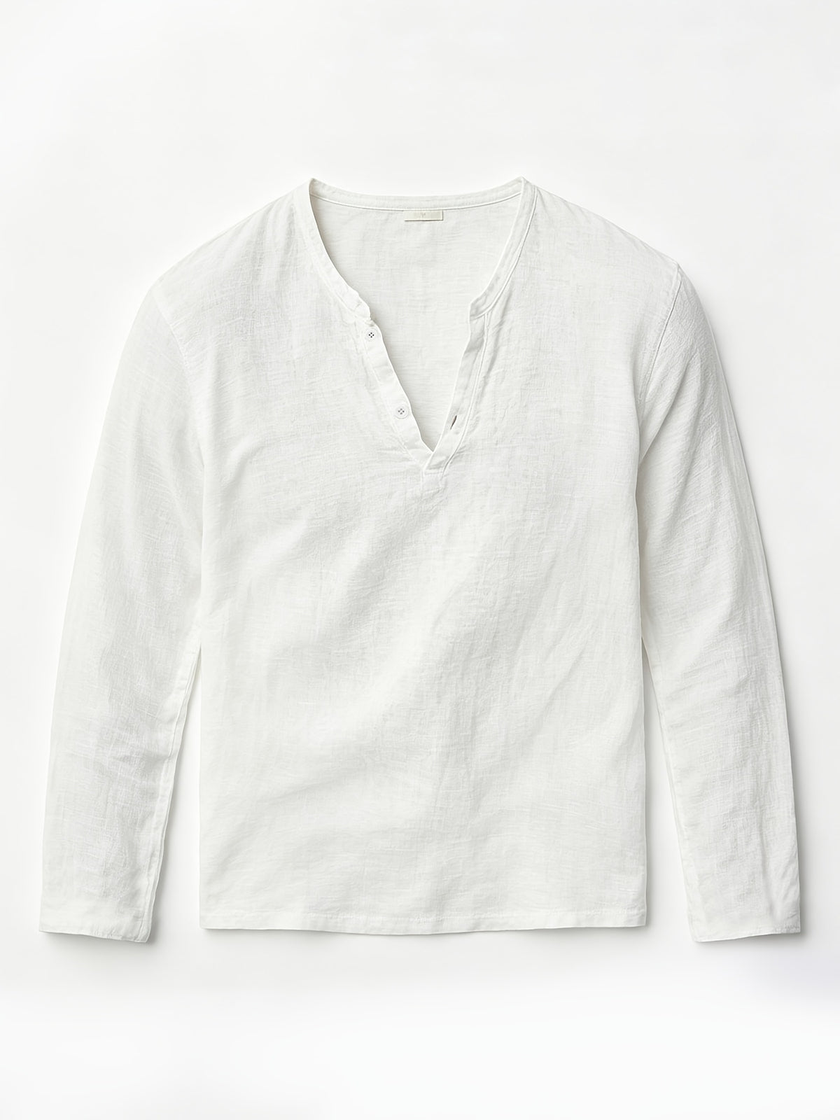 Men'S Linen Long-Sleeve 3pcs, Breathable Henley Neck Loose Fit T-Shirts for Spring And Autumn, Versatile for Business Casual, Commuting, And Lounging. (Box And Props for Display Solely) - White+Khaki+Sky Blue
