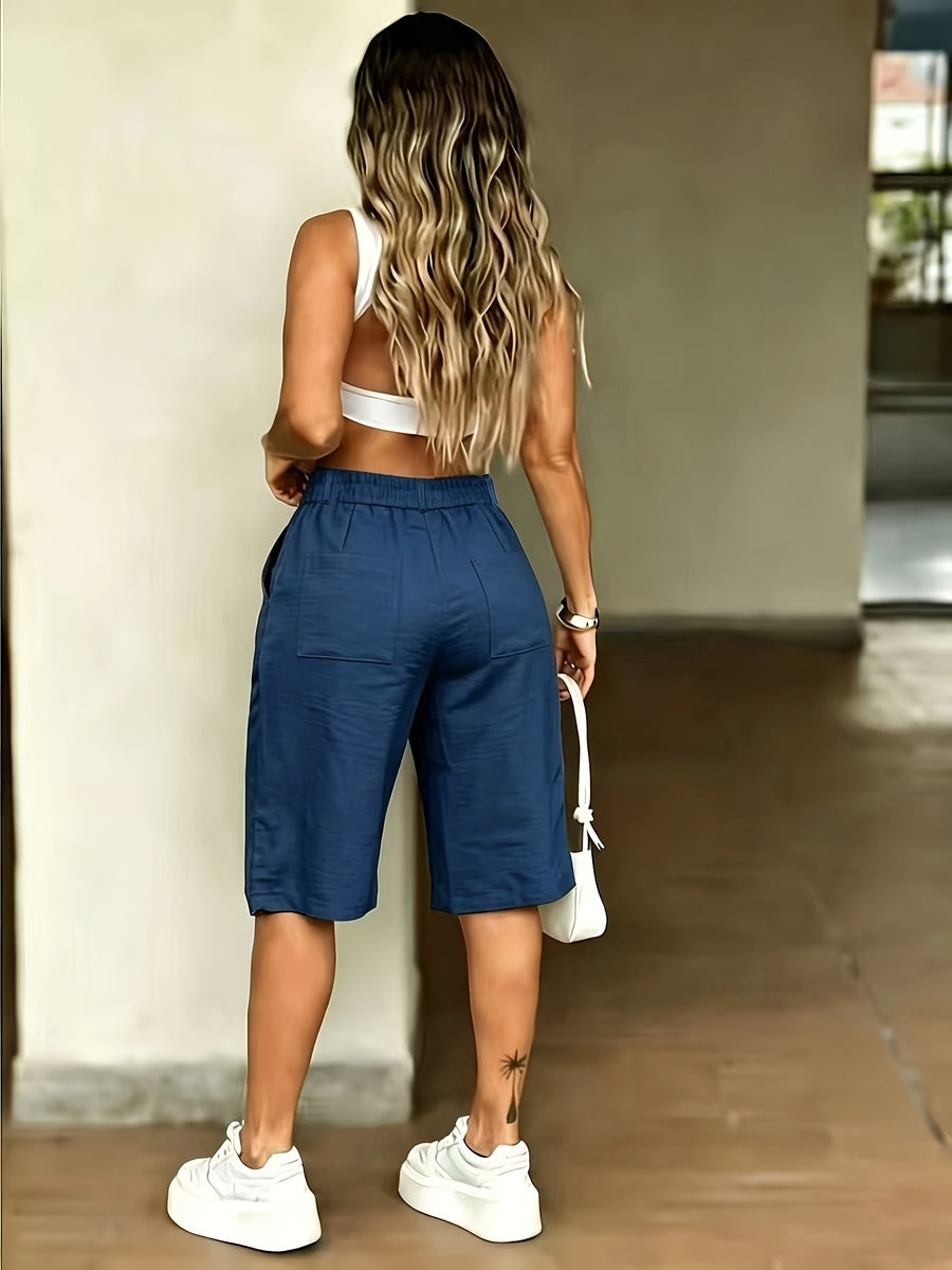 (ZD260420019) Women'S Fashion Street Style Cool Women'S Shorts - Navy Color