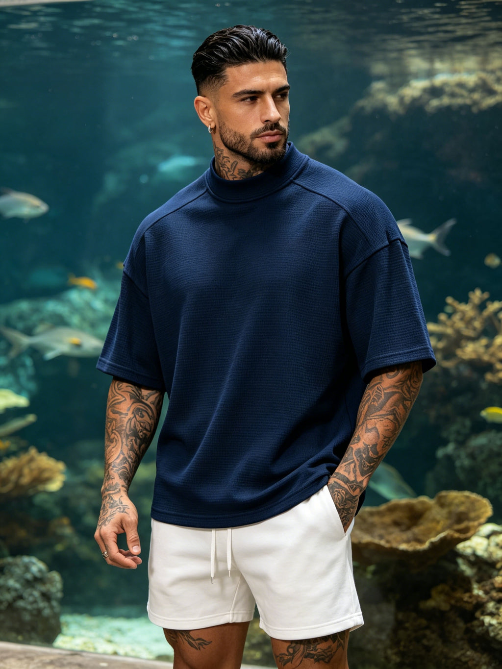 2pcs Men's Short-Sleeve T-Shirt, Loose Fit with Drop Shoulders, Trendy, Soft, Skin-Friendly, Refreshing, Durable, Casual, Lightweight, Versatile for Sports, Spring/Summer Streetwear, Commuting, Daily Essentials - Mixed Color 2