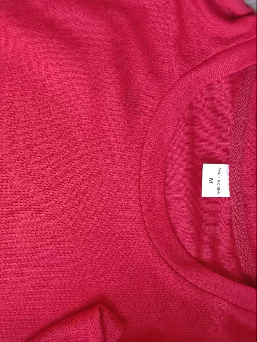 Custom Logo Printing Custom Cultural Shirt Commemorative Shirt, Men'S Fashion Casual Quick-Dry T-Shirt Short Sleeve Four Seasons Base Shirt Ten-Piece Set, Front And Rear Point Custom Printing Left Chest Small Printing Back Large Printing - Red