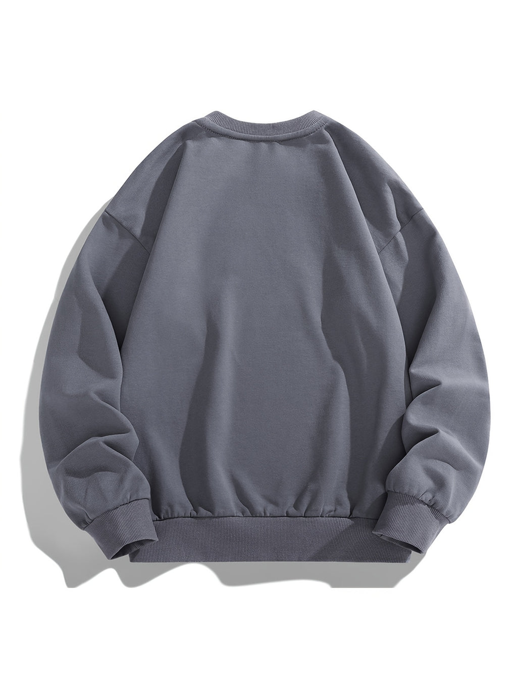 Men'S Crew Neck Sweatshirt, Spring And Autumn Printed Pullover Top, Youth Loose Casual Versatile Long Sleeve Base Shirt - Dark Gray