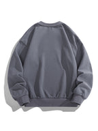 Men'S Crew Neck Sweatshirt, Spring And Autumn Printed Pullover Top, Youth Loose Casual Versatile Long Sleeve Base Shirt - Dark Gray