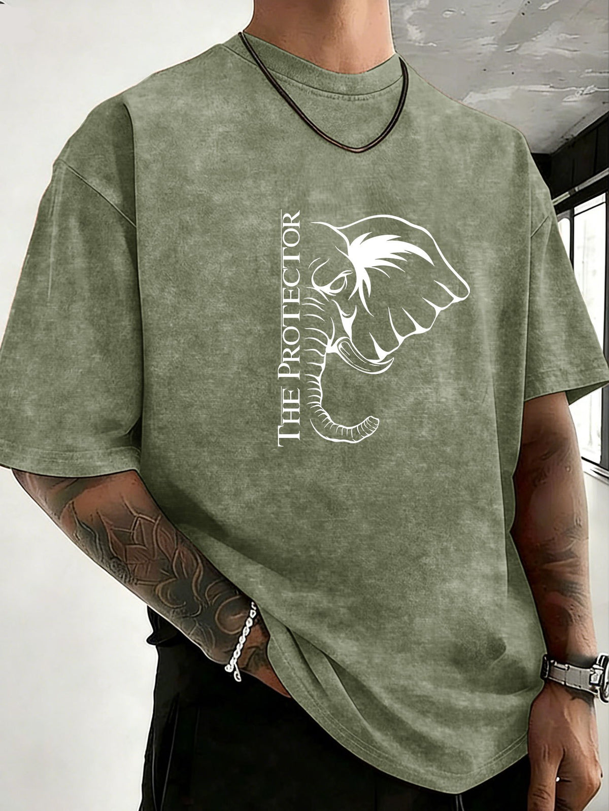 2026 Back-To-School Trendy T-Shirt Unisex, Washed Distressed Loose Fit, Double-Sided Print, Breathable And Sweat-Absorbent, Campus Outdoor Sports Loose Short Sleeve, Sweat-Resistant - Tactical Green
