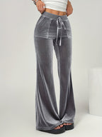 Spring/Summer Directional Women'S Solid Color Flared Pants - Dark Gray