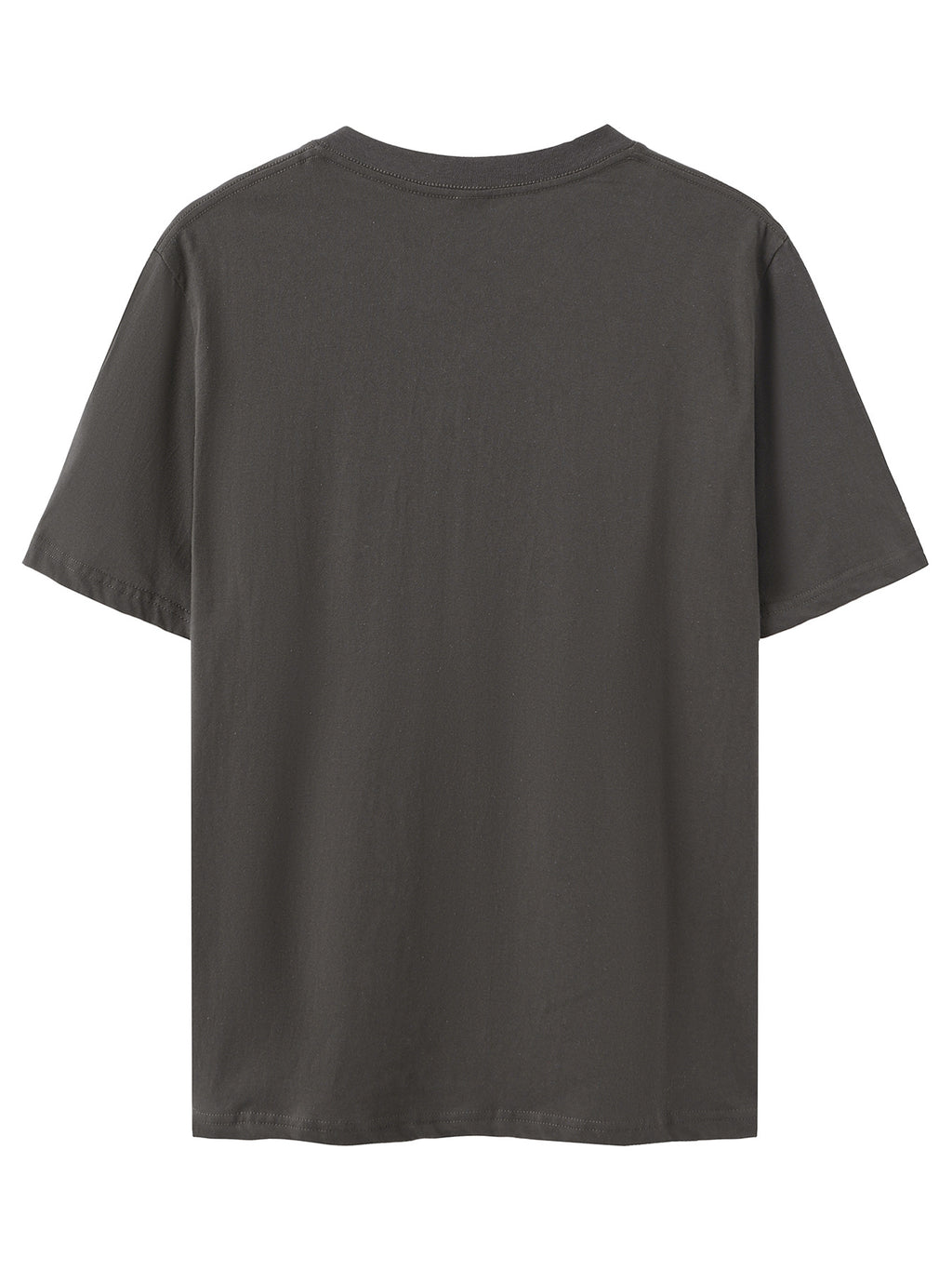 Men's Print Pure Cotton T-Shirt, Summer Fashion Vintage Trendy Casual Breathable Everyday Versatile Crew Neck Short Sleeve Top - Dark Gray