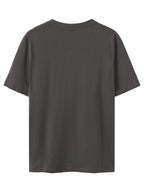 Men's Print Pure Cotton T-Shirt, Summer Fashion Vintage Trendy Casual Breathable Everyday Versatile Crew Neck Short Sleeve Top - Dark Gray